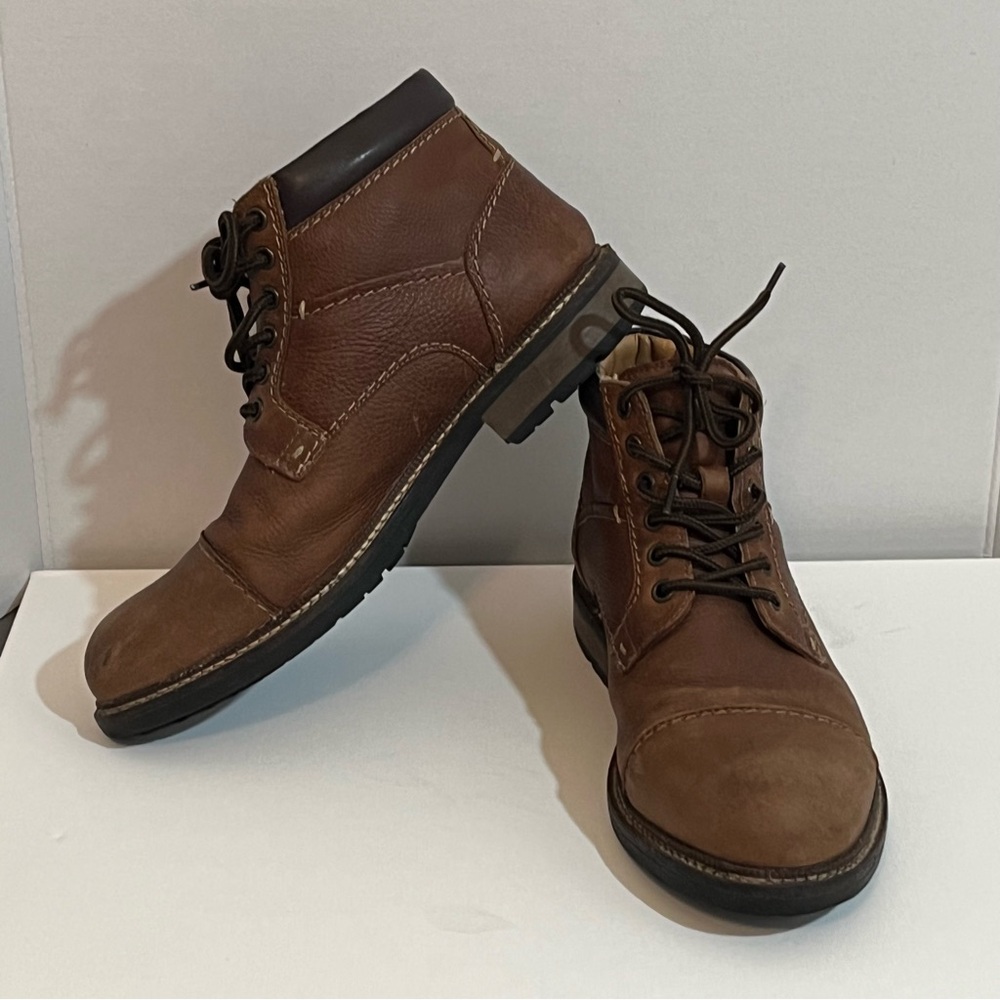 Johnston & Murphy Brown Leather Lace Up Boots Work Mens Size 8